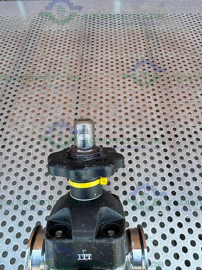 Used ITT Pure Flo Stainless Steel Diaphragm Valve w/  1" Sanitary Fittings