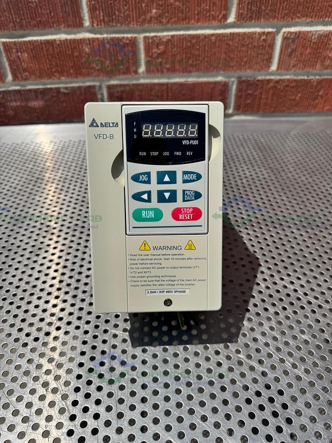 Used Delta Electronics VFD022B43B Inverter Drive 3 PH, 0-480V Output, 0.1-400Hz