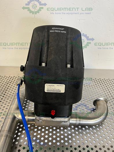 Used ITT Pure-Flo A216 4-Way Diaphragm Stainless Steel Valve w/ 1.5" Sanitary Fitting
