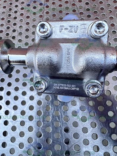 Used ITT Pure Flo .5-316-RA15MAX-CWP150 Diaphragm Valve w/ 1/2" Sanitary Fitting