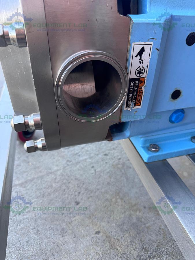 Used SPX Waukesha Cherry-Burrell 130 U2 Rotary Lobe Pump MFG 2016, 3"  w/ 10 HP Motor