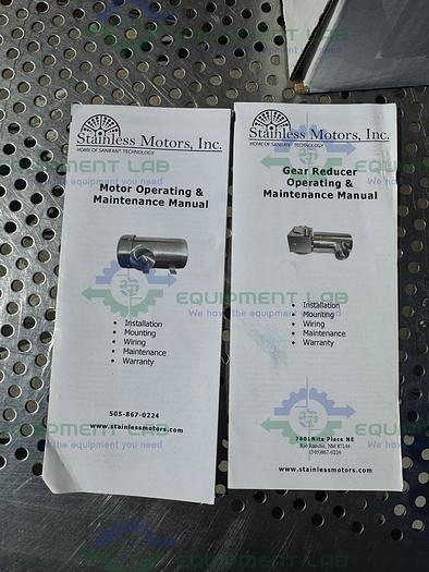 Stainless Motors SA2C02N04B5T Washdown Duty Motor w/ Lightnin SR Mixer 0.5 HP