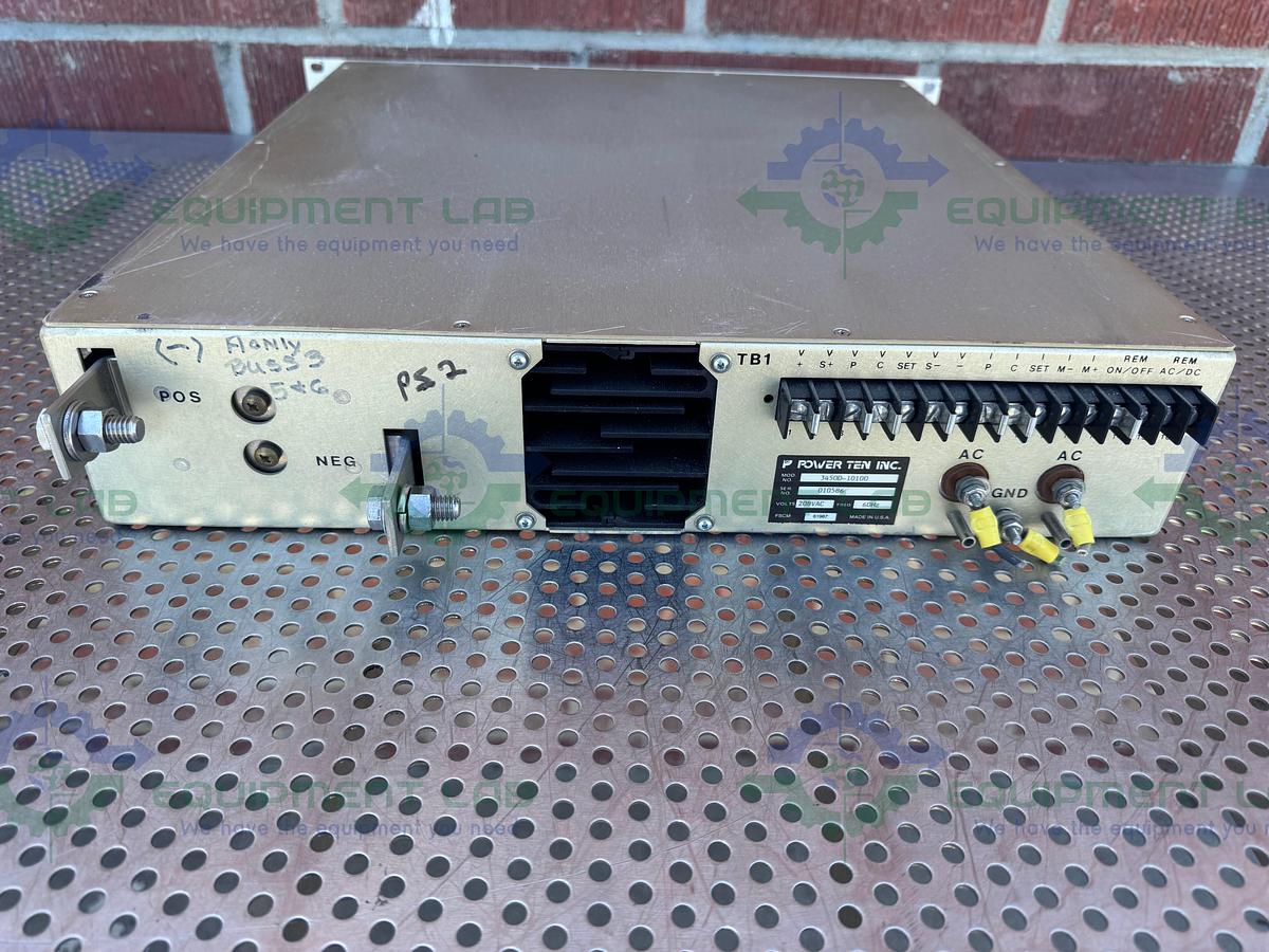 Used Power Ten 3450D-10100 Power Supply 208 VAC, 60 Hz