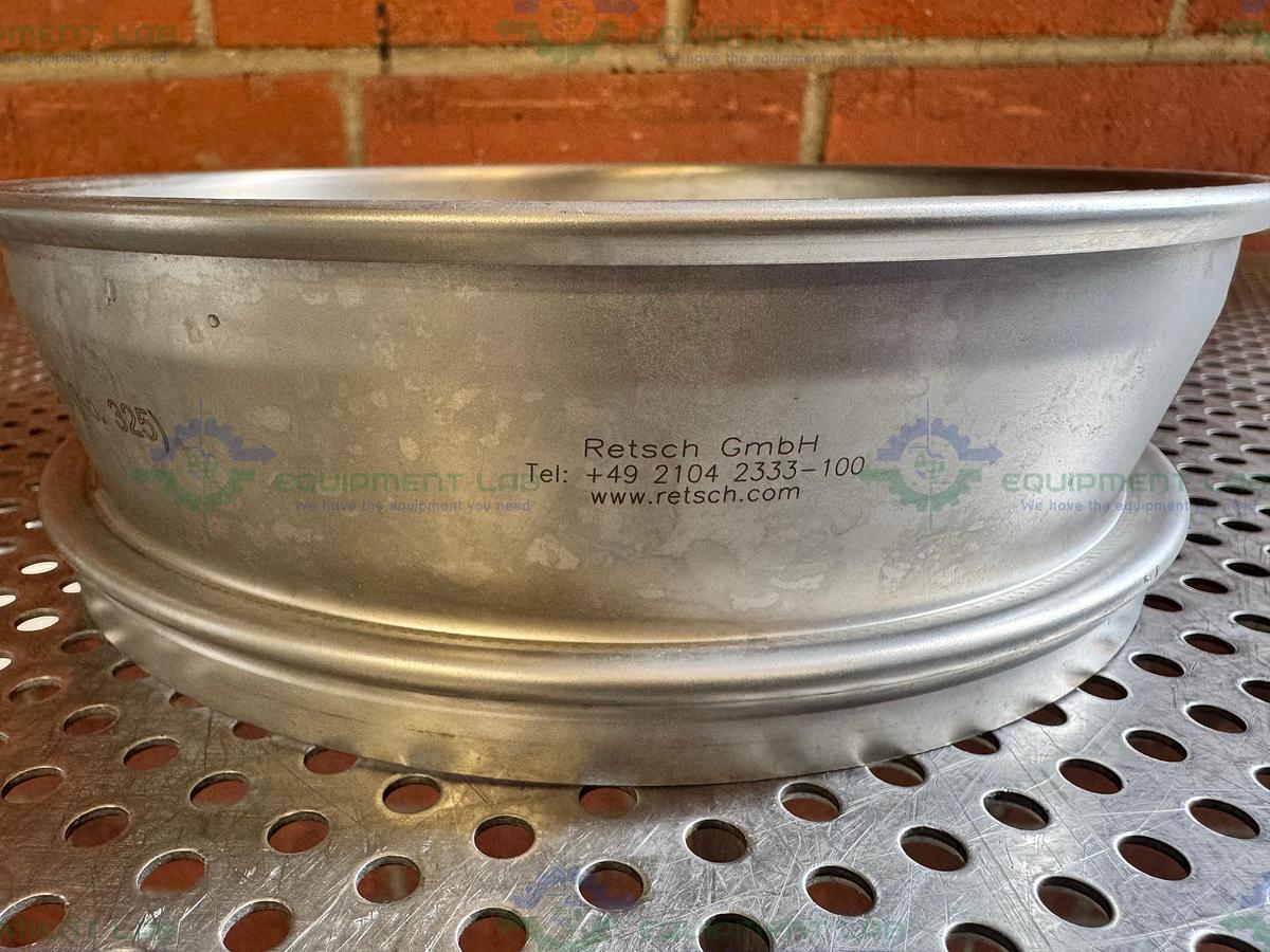 Used Retsch Sieve Frame and Screen, 8" Diameter x 2" Deep, 45um Mesh Size