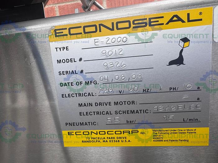 Used Econoseal E System 2000 Econoseal Cartoner w/ Hot Glue Sealing