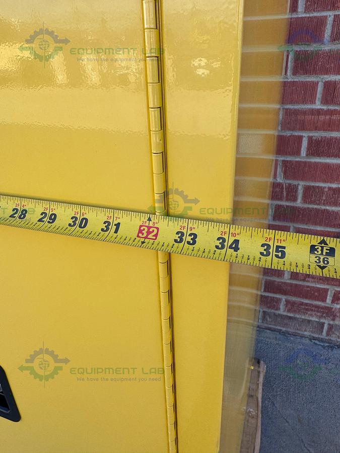 Used JustRite 90 Gallon Flammable Liquid Storage Cabinet w/ Soft Close Doors Key