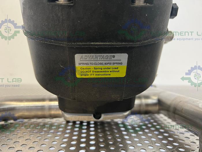 Used ITT Pure-Flo A216 4-Way Diaphragm Stainless Steel Valve w/ 1.5" Sanitary Fitting