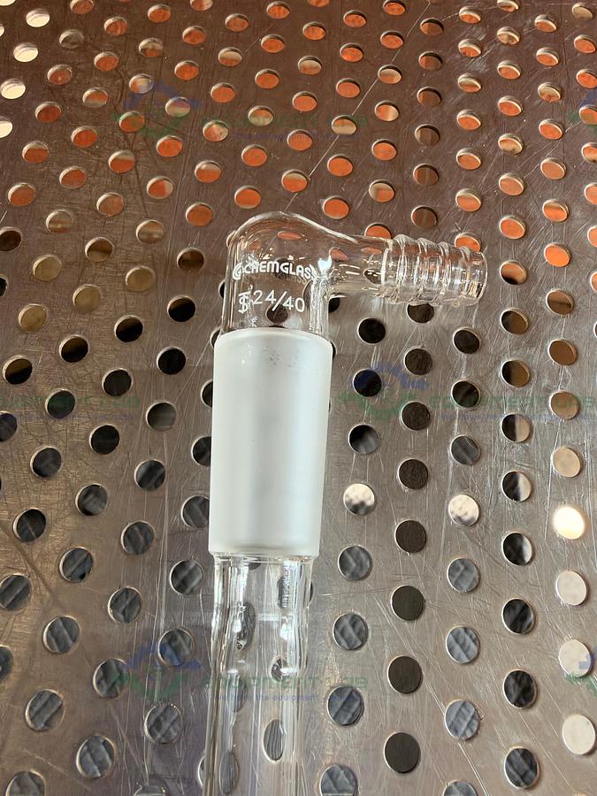 Used Chemglass CG-1014-E-01 Adapter 24/40 Inner Joint 90 Degree Bent