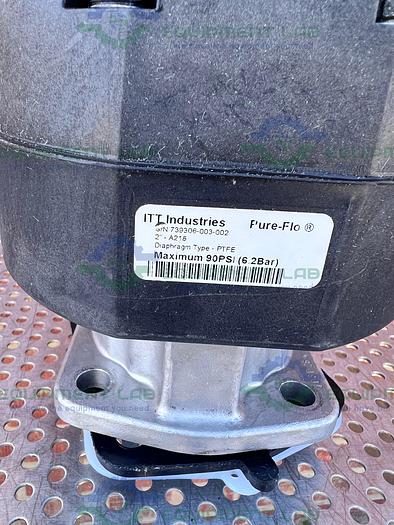 Used ITT Pure-Flo A216 Diaphragm Stainless Steel Valve 2" w/ ASCO Valve Positioner