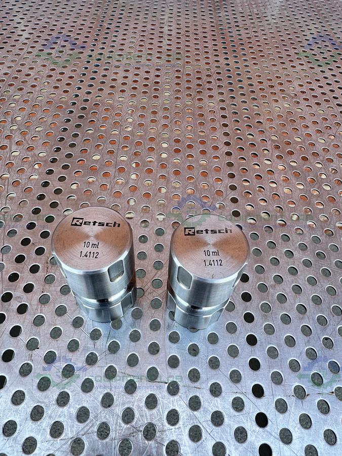 Used Retsch 1.4112 Stainless Steel 10ml  Mixer Grinding Jar w/ Beads