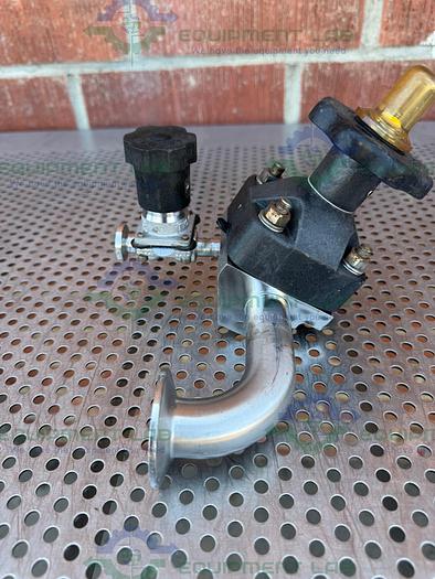 Used 2 ITT Pure Flo 3- Way 316L Diaphragm Valve w/ 1" to 1/2 Sanitary Fitting