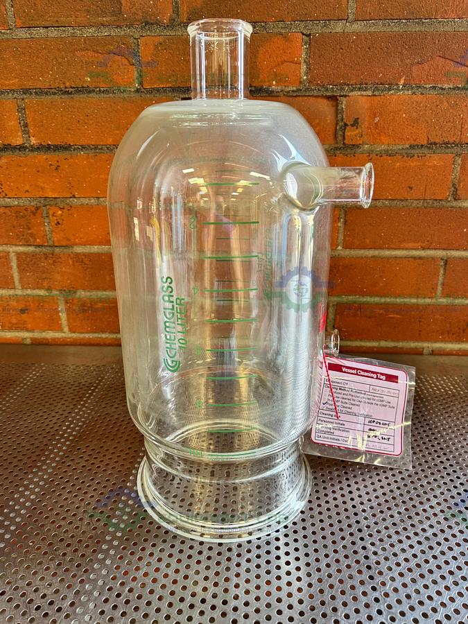 Used Chemglass 10 Liter Jacketed Process Reaction Vessel