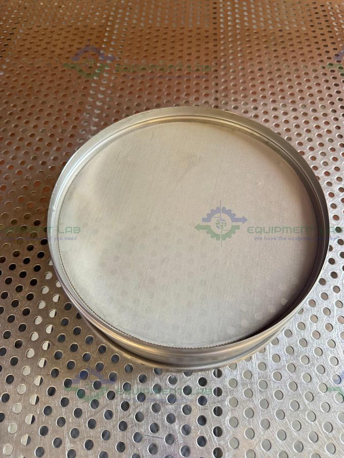 Used Retsch Sieve Frame and Screen, 8" Diameter x 2" Deep, 63um Mesh Size