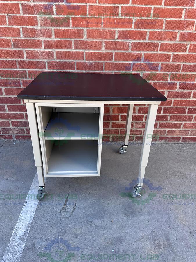 Used Phenolic / Composite Resin Adjustable  Science Table 30" W x 38" L w/ Wheels