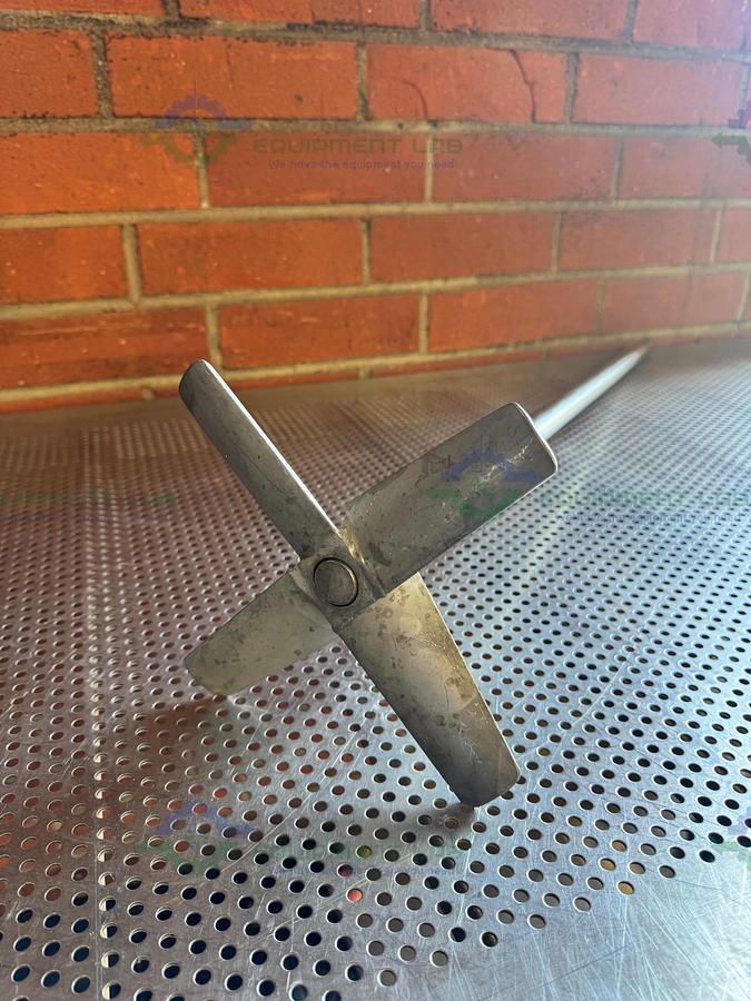 Used 39" Stainless Steel Mixing Shaft 1" Diameter w/ 8" Impeller