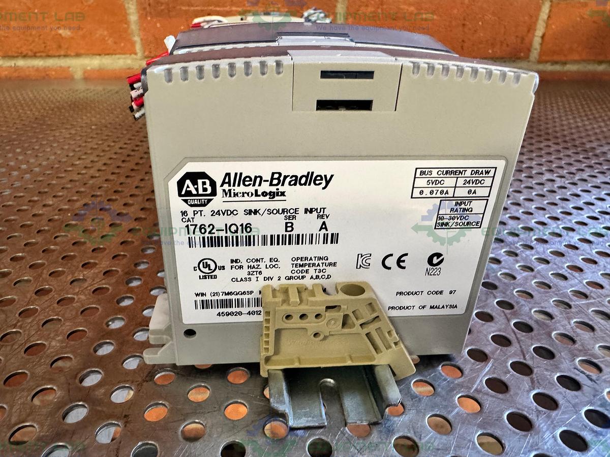 Used Allen Bradley Micrologix 1400 Controller w/ 2- 1762-IQ16, 1762-OF4,1762-OW16