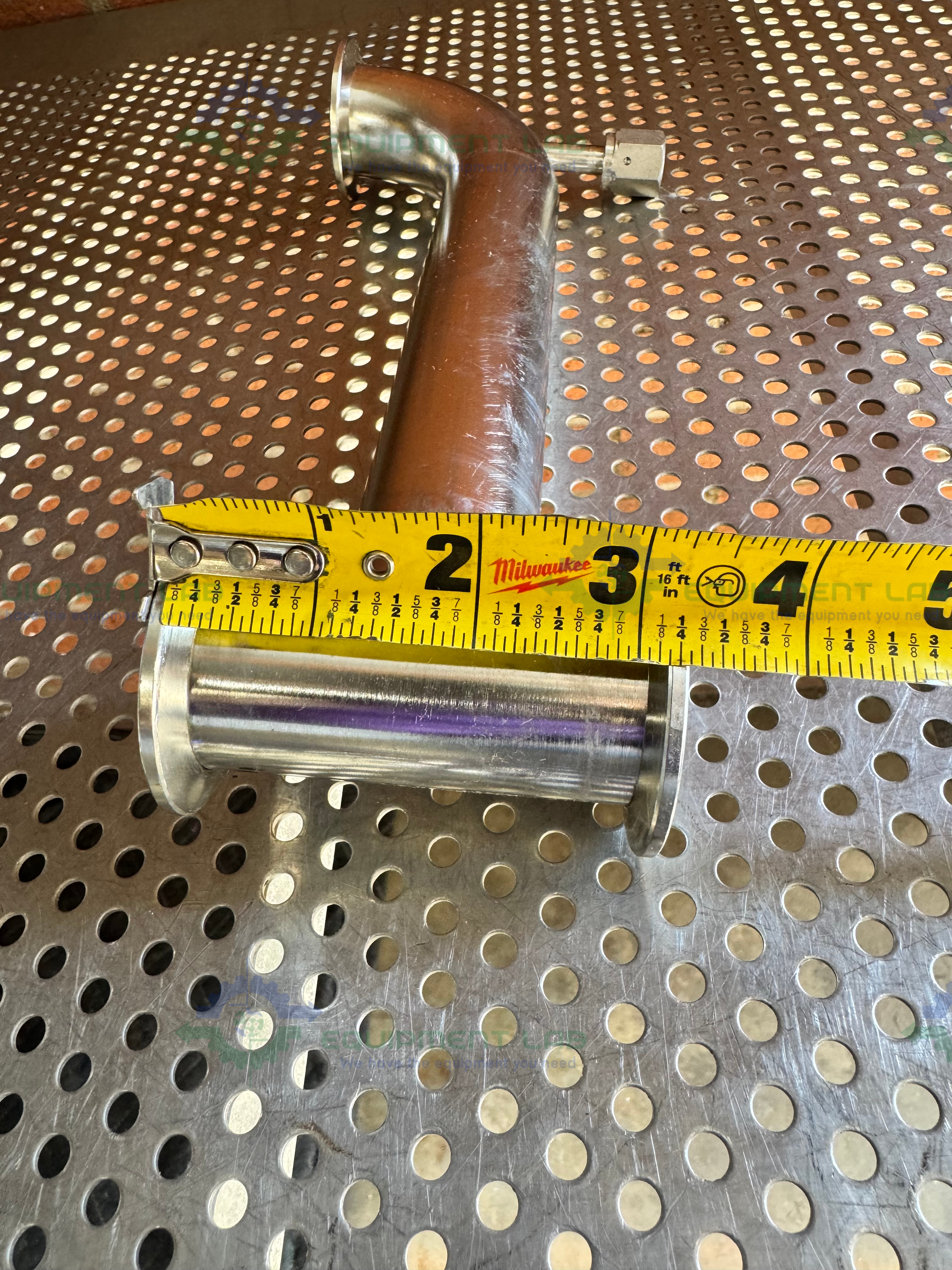 Used Stainless Steel 3 Way Process Vacuum Pipe w/ KF 40 to 1/2" NPT Fitting