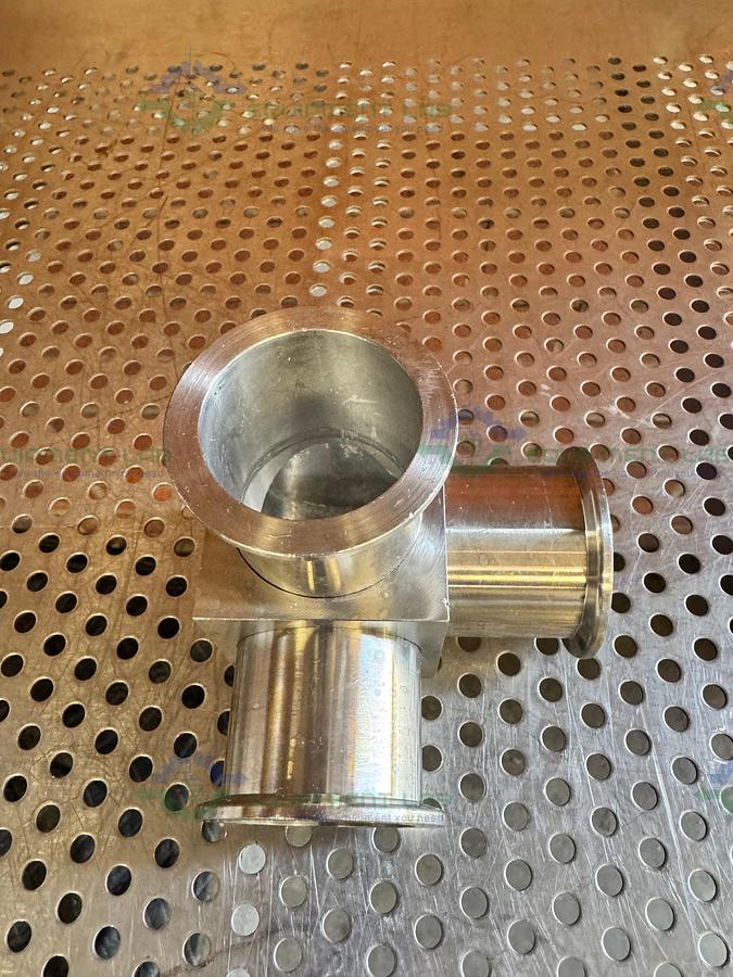 Used 3 Way Stainless Steel Vacuum Fitting w/ KF 40 Fitting