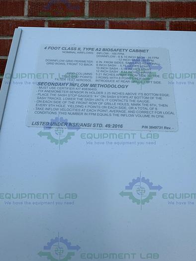 Used Labconco 302419101 Logic Plus Series Biosafety Cabinet 4 Ft Class II Type A2
