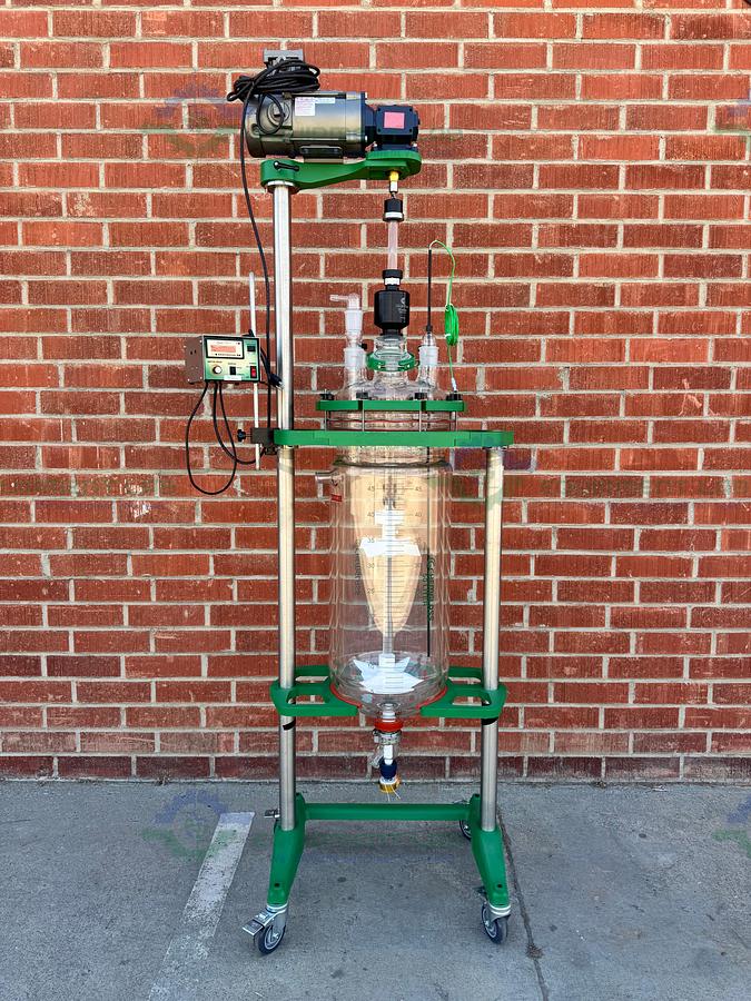 Chemglass 50 Liter Jacketed Glass Reactor w/ Zero Dead Space Drain Valve MFG 20