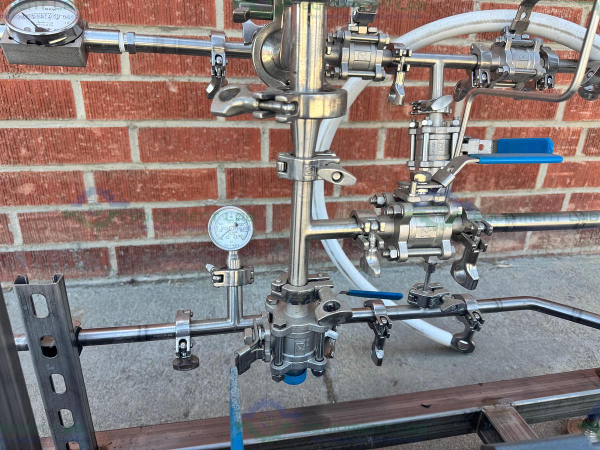 Used Millipore Filtration System w/ Waukesha Cherry 030 Rotary Lobe Pump 5 - 3 HP