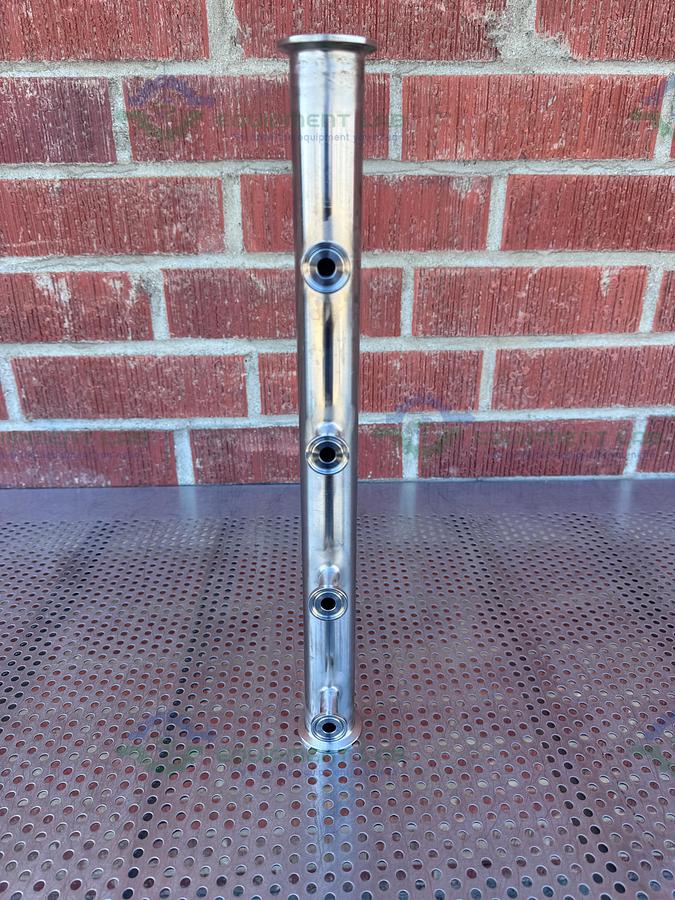 Used Stainless Steel  Manifold 1.5" Sanitary Fitting w/ 8 Ports 1/2" Sanitary Fitting