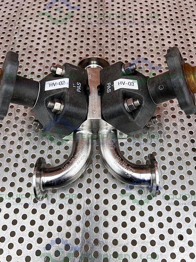 Used ITT Pure Flo 1-316L-RA20MAX 3 - Way Diaphragm Valve w/ 1" Sanitary Fitting