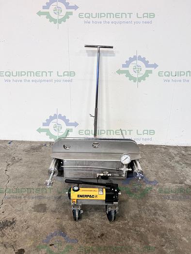 Used Millipore  MPODPILOT CP5PN1075 Filter Press w/ Enerpac P142 Hydraulic Hand Pump