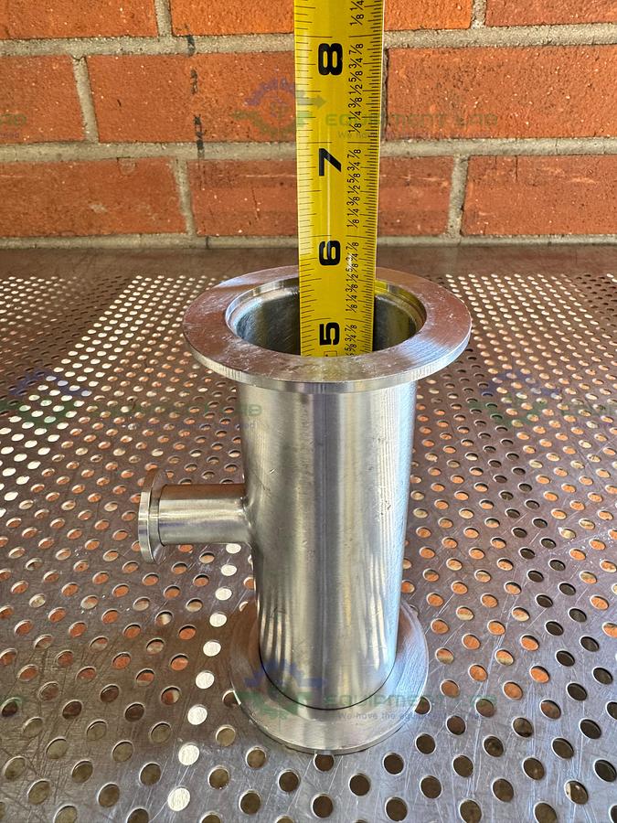 Used 3 Way Stainless Steel KF 50 to KF 16/10 Elbow Nipple Vacuum Fitting