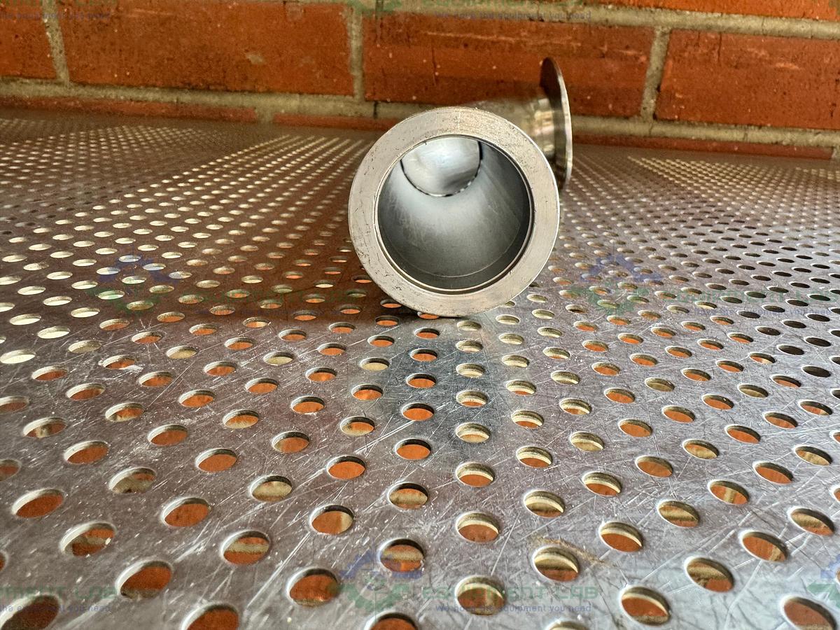 Used Stainless Steel 90 KF 50  to KF40 Elbow Nipple Vacuum Fitting