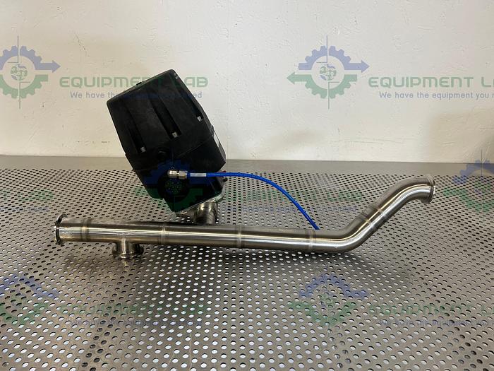 Used ITT Pure-Flo A216 4-Way Diaphragm Stainless Steel Valve w/ 1.5" Sanitary Fitting