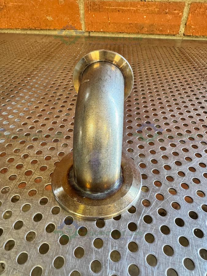 Used Stainless Steel 90 Degree KF 50 to KF 40 Elbow Nipple Vacuum Fitting