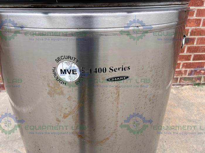 Used CHART MVE 1400 Series Liquid Nitrogen Cryogenic Storage Tank w/ TEC 3000