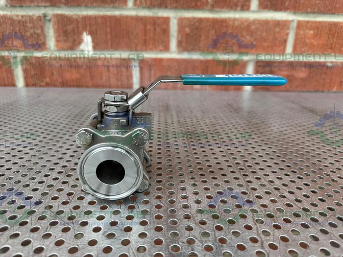 Used Inline  Industries Stainless Steel Ball Valve w/ 1" Sanitary Fitting