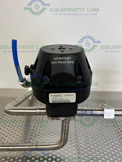 Used 2 ITT Pure-Flo A208 Diaphragm Valves 90PSI w/ 3/4" and 1" Sanitary Fittings