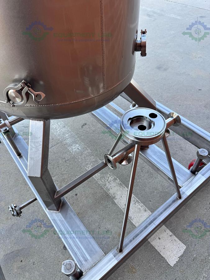 Used Unknown Brand 300 Liter Mixing Tank w/ Lenze 3 Phase Motor, Impeller