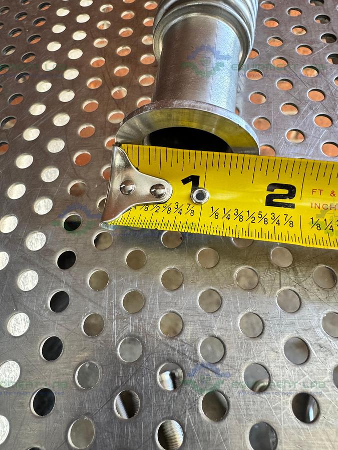 Used Stainless Steel Bellows Flexible Vacuum Hose 12" w/ KF 25 Fitting