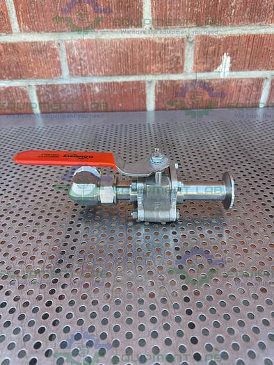 Used Flowserve 1 WK7066TXBO V36 RO Ball Valve w/ 1" Sanitary Fitting to Threaded