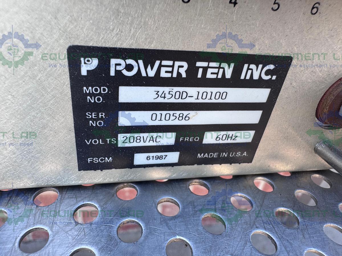 Used Power Ten 3450D-10100 Power Supply 208 VAC, 60 Hz