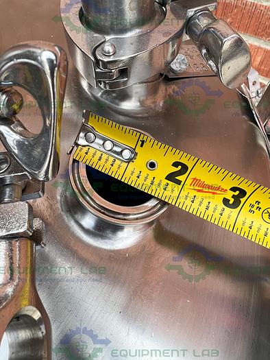 Used Precision 250 Liter Stainless Steel Jacketed Reactor 100 PSI w/ Top Mixer 1/2 HP