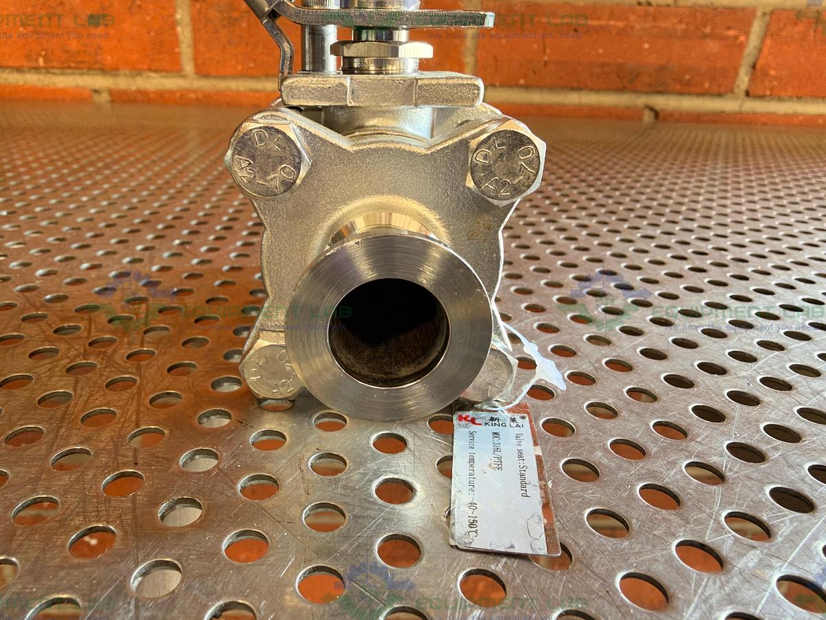 Used King Lai 316 Stainless Steel Ball Valve -40-150C w/ KF 16/10 Vacuum Fitting
