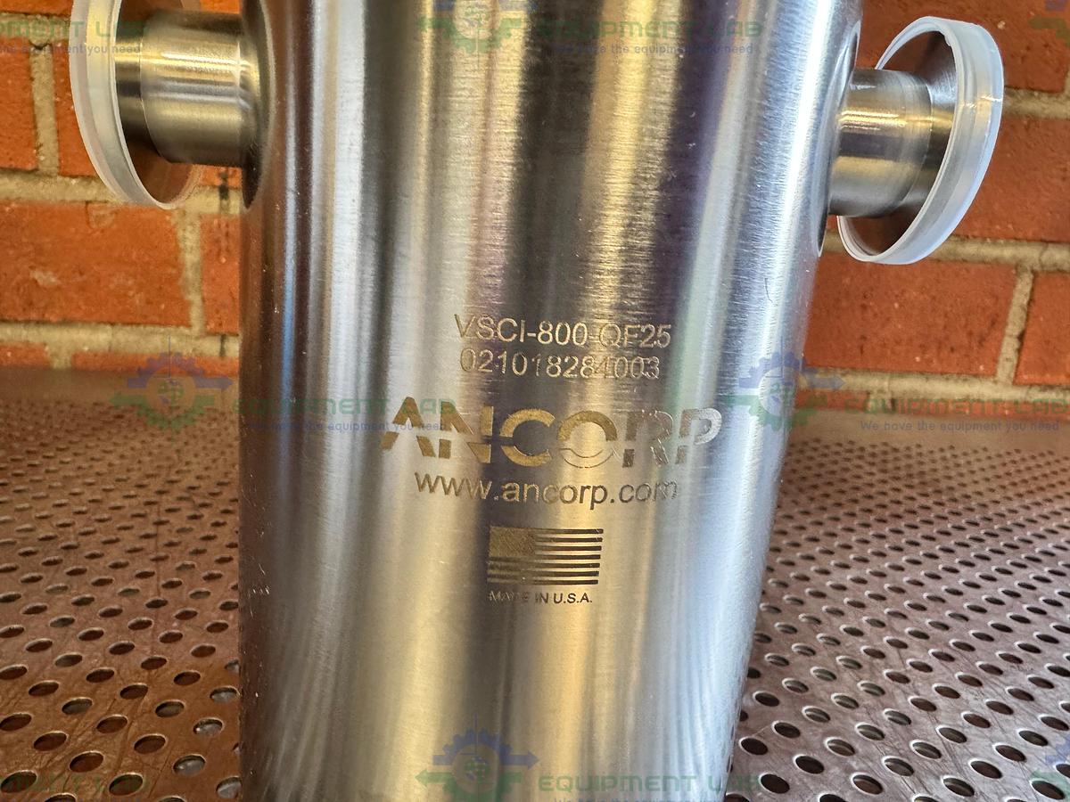 Used Ancorp VSCI-800-QF25 In Line Liquid Nitrogen Cold Trap 0.8 L w/ QF25 Fitting