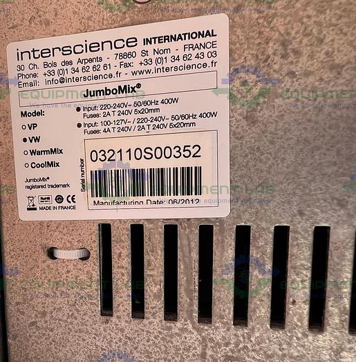 Used Interscience International  VW Jumbo Mix Lab Mixer 220-240V