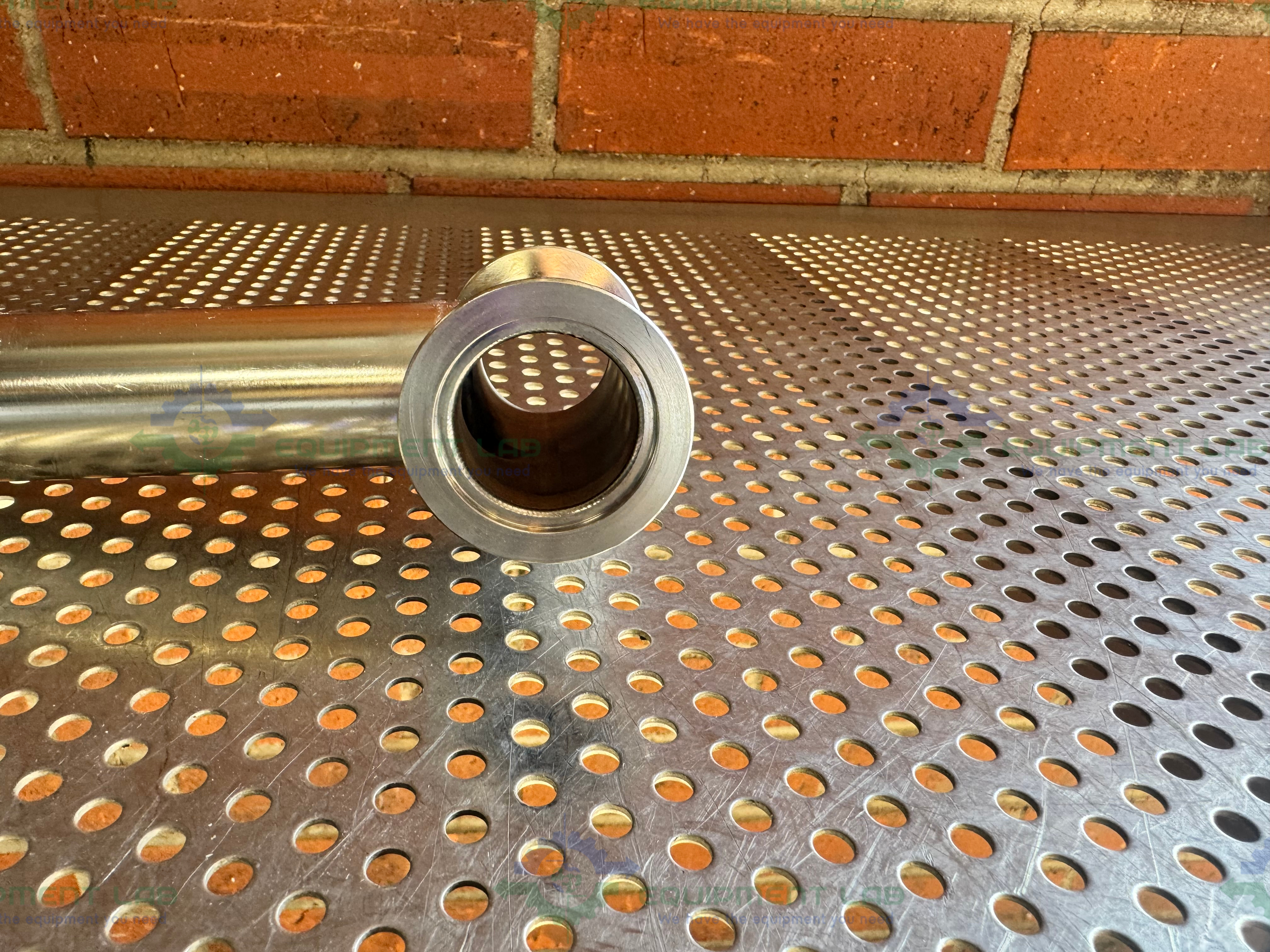 Used Stainless Steel 3 Way Process Vacuum Pipe w/ KF 40 to 1/2" NPT Fitting