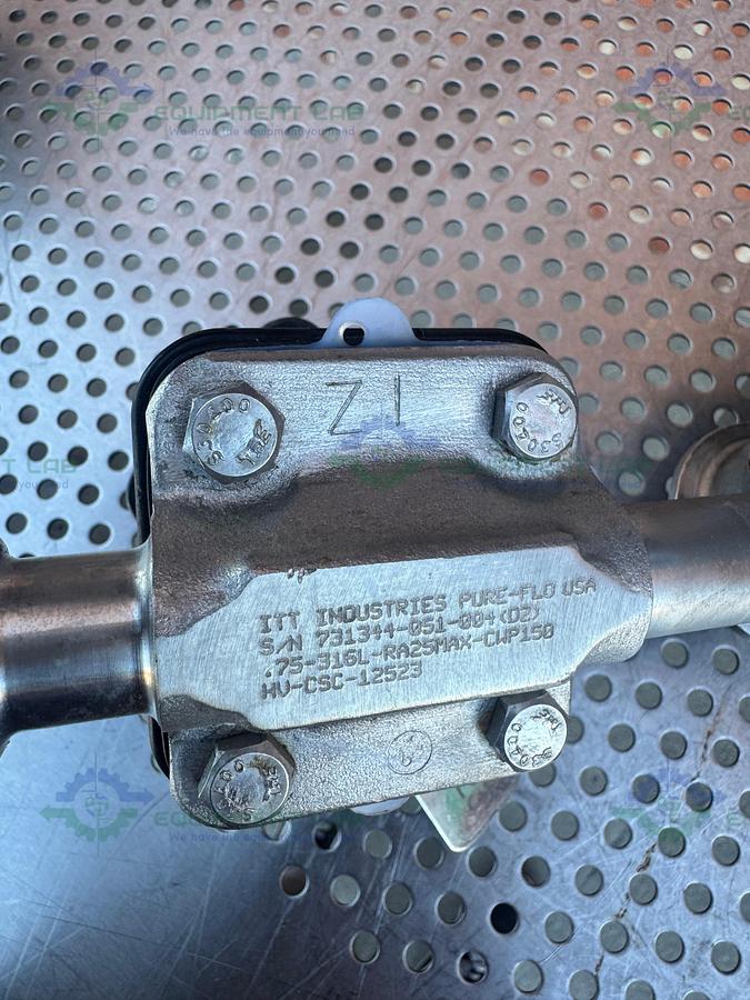 Used 2- ITT Pure Flo RA25MAX Diaphragm Valve w/ 1 1/2" to 3/4" Sanitary Fitting