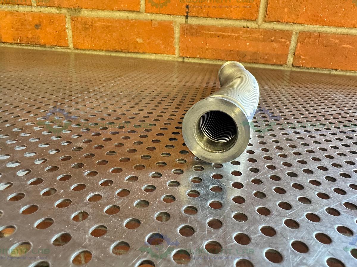 Used Stainless Steel Bellows Flexible Vacuum Hose 10" w/ KF 25 Fitting