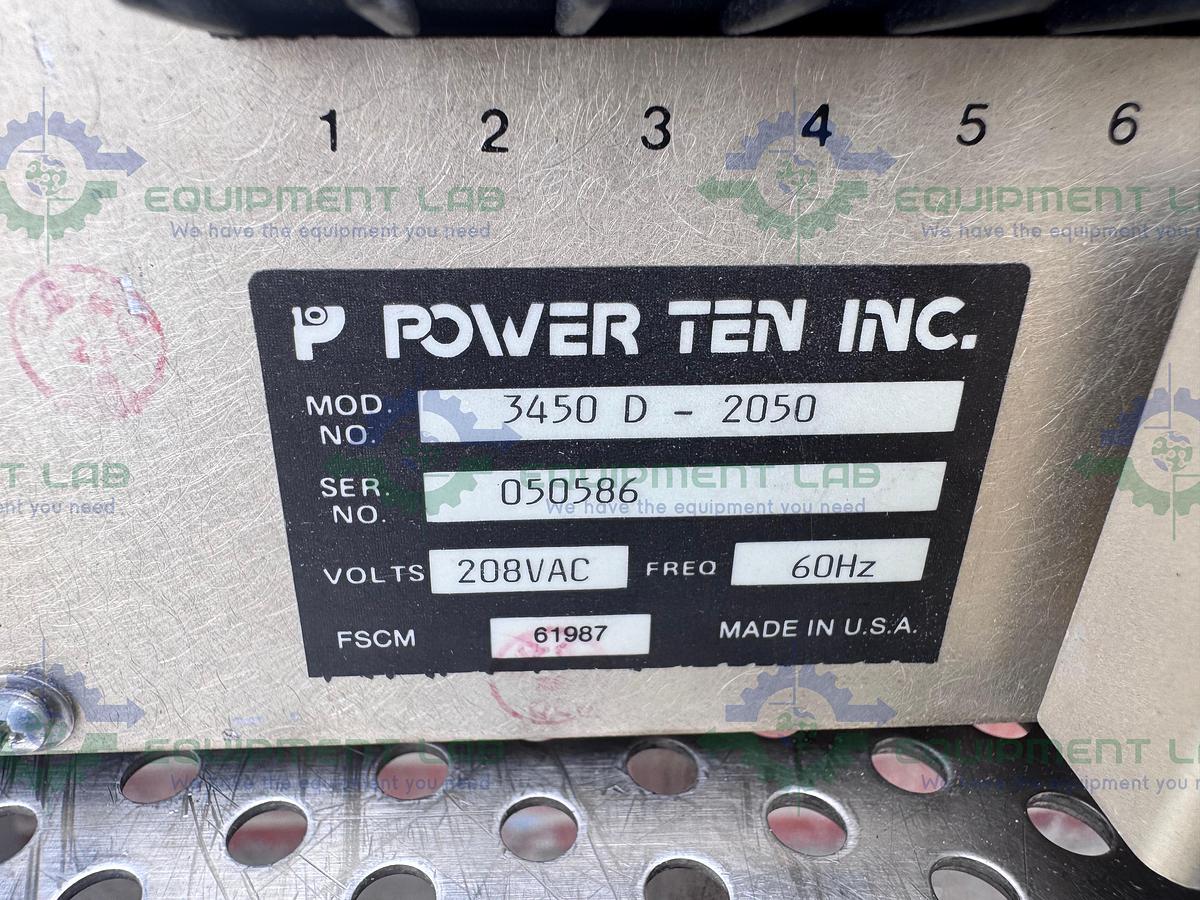 Used Power Ten 3450D-2050 Power Supply 208 VAC, 60 Hz