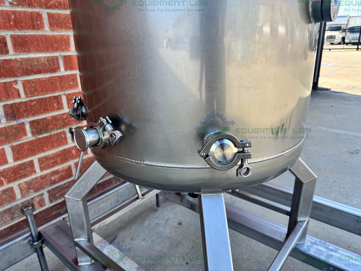Used Unknown Brand 300 Liter Mixing Tank w/ Lenze 3 Phase Motor, Impeller