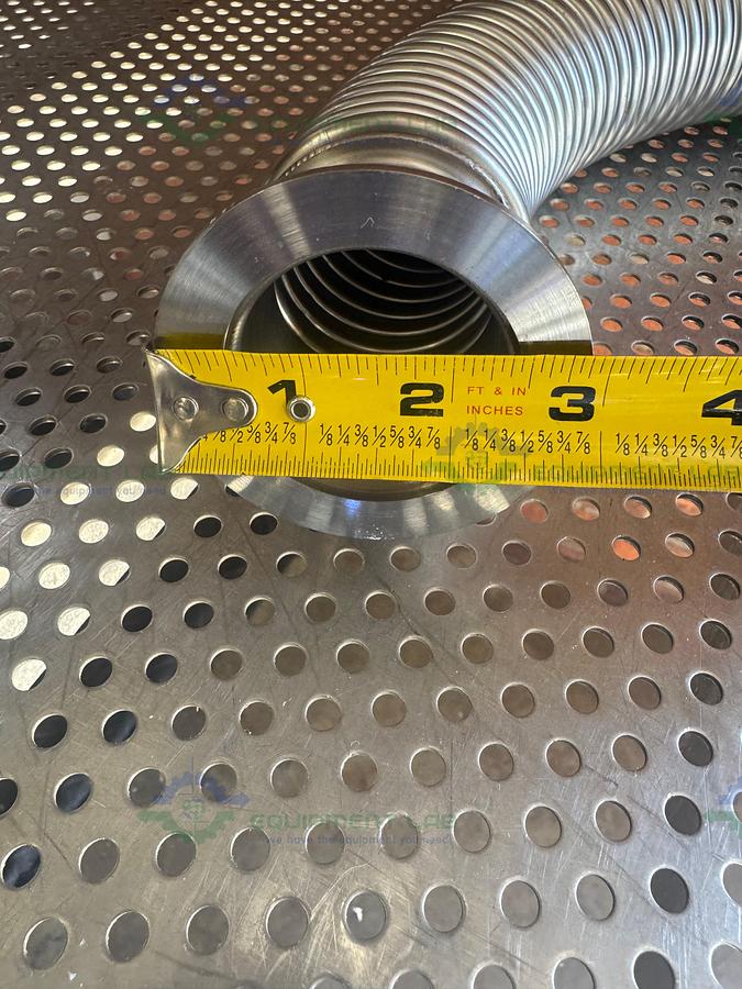 Used Stainless Steel Bellows Flexible Vacuum Hose 36" w/ KF 50 Fitting