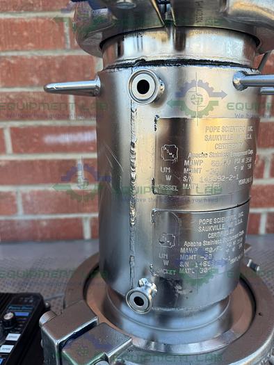 Used Pope 5 Liter Jacketed Stainless Steel Nutsche Filter w/ Mixer, 1/17 HP Motor